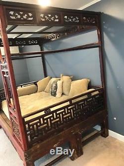 Lit De Mariage Chinois Antique Et Coussins Ramasser Nj