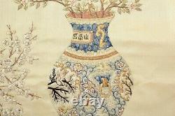 Motif De Tapisserie Textile Chinois De Panneau De Broderie De Soie Des Années 1900 Et Modèle De Planteur