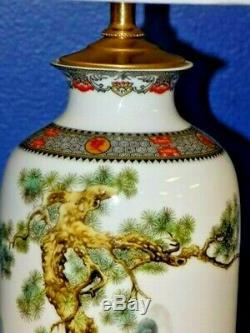Paire De 25 Lampes Assorties En Porcelaine De Chine En Céramique Orientale Asiatique