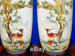 Paire De 25 Lampes Assorties En Porcelaine De Chine En Céramique Orientale Asiatique
