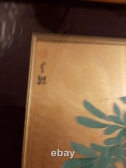 Peinture en soie antique chinoise avec signature