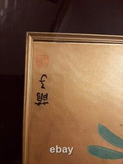 Peinture en soie antique chinoise avec signature