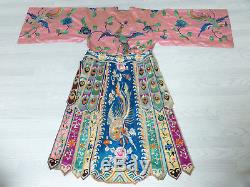 Peranakan Antique Chinois Détroit Circa 1900 Soie Robe De Mariée Brodée Fine
