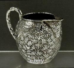 Pitcher Chinois D'argent D'exportation C1890 Wang Hing