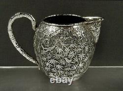 Pitcher Chinois D'argent D'exportation C1890 Wang Hing