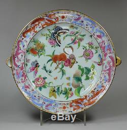 Plaque Chauffante En Porcelaine De Canton Chinois, Daoguang (1821-1850)