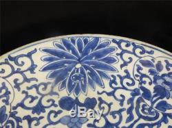 Plaque De Chargeur Bleu Et Blanc De Style Chinois Kangxi