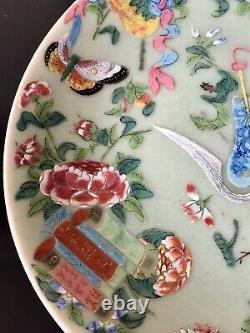 Plaque De Porcelaine Chinoise Antique Celadon, Ca 19c