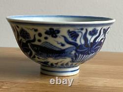 Porcelaine Chinoise Blue Et White Céramique Bowl / Tea Cup Chine