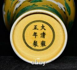 Porcelaine Chinoise Faite À La Main Exquise Crane Rouge-crown Pattern Vases 71788