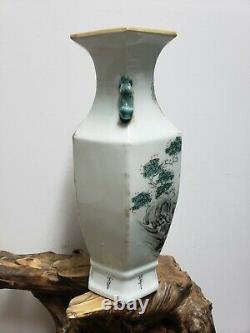 Porcelaine Chinoise Famille Rose Vase D'oreille Double