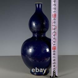 Qing Kangxi Ji Vase Gourde Bleu Glacé Chine Porcelaine De Jingdezhen
