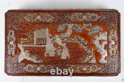 Rare Chinese Antique Lacquer Mother Of Pearl Inlaid Kang Table, Dynastie Qing (2)