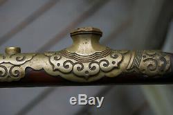 Rare Chinese Antique Pipe, O Pium Lumière, Jade