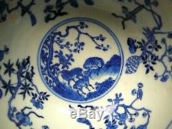 Rare Paire Porcelaine Chinoise Bols Bleu Blanc Marque Guangxu Et La Période Fin Du 19 Ème Siècle