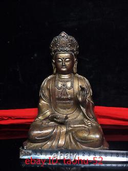 Rares antiquités chinoises bronze de la statue du Bouddha bodhisattva Guanyin du bouddhisme tibétain