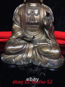 Rares antiquités chinoises bronze de la statue du Bouddha bodhisattva Guanyin du bouddhisme tibétain