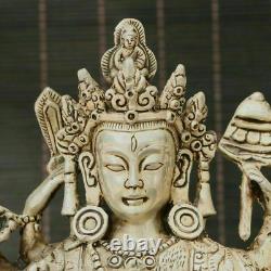 Statue de Bodhisattva aux mille mains en argent et cuivre chinois fait main 0047