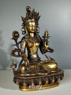 Statue de Bodhisattva exquise en cuivre sculptée à la main chinoise 22995