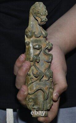 Statue de la bête dragon Fengshui de la dynastie des 8 anciens objets en bronze chinois
