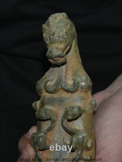 Statue de la bête dragon Fengshui de la dynastie des 8 anciens objets en bronze chinois