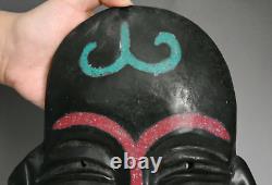 Statue de masque facial en pierre de jade ancienne de la culture chinoise Hongshan 10.6 turquoise