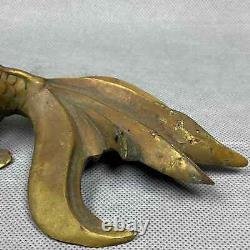 Statue de poisson rouge exquis en cuivre pur et laiton fait main chinois vintage 91261
