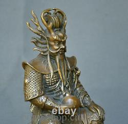 Statue de sculpture immortelle du roi dragon Feng Shui en bronze ancien de Chine