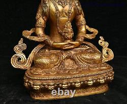 Statue en bronze doré du dieu et de la déesse de la longévité Amitayus du bouddhisme tibétain chinois