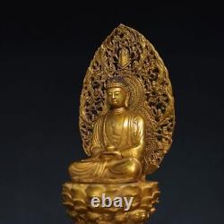 Statues de Bouddha Shakyamuni en bronze doré d'antiquités chinoises