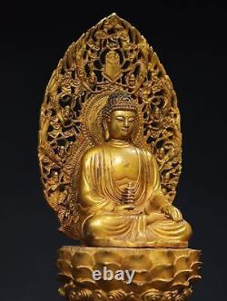 Statues de Bouddha en bronze doré chinois antiques de Shakyamuni