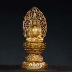 Statues du Bouddha Shakyamuni en bronze doré antiques chinoises