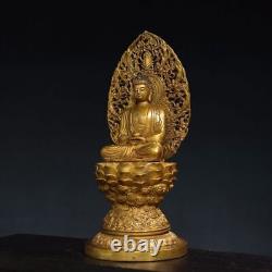 Statues du Bouddha Shakyamuni en bronze doré antiques chinoises