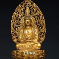 Statues du Bouddha Shakyamuni en bronze doré antiques chinoises