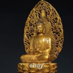 Statues du Bouddha Shakyamuni en bronze doré antiques chinoises