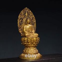 Statues du Bouddha Shakyamuni en bronze doré antiques chinoises