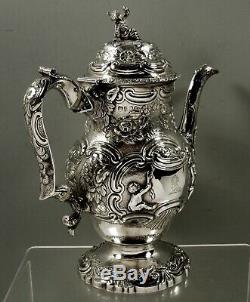 Sterling Coffee Pot Anglais 1818 Poignée De Loup Homme Chinois