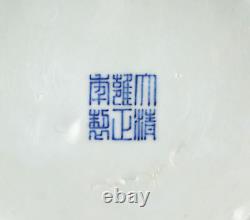Superbe Chinois Qing Yongzheng Mk Underglaze Dragon Blue And White Porcelain Vase