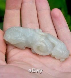 Superbe! Dynastie Chinoise Antique Jade Dog Group Sculpture