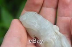 Superbe! Dynastie Chinoise Antique Jade Dog Group Sculpture