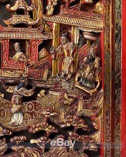Têtes De Lit Asiatiques En Bois Sculpté, Têtes De Lit Chinoises Antiques 20 H