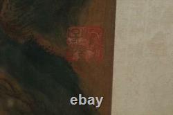 Une Énorme Et Importante Peinture Chinoise De La Dynastie Qing Encadrée Sur La Soie, Signée