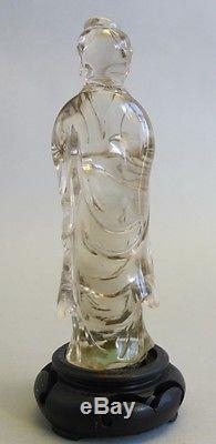 Une Fine Figure De Cristal De Roche Sculptée Chinoise V. Pierre Dure 1950