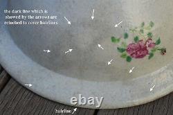 Une Très Grande Antiquité Chinoise Rose Mandarin Basin Handwasher Daoguang Période