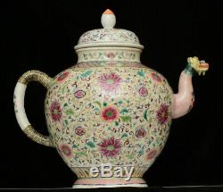 Une Très Grande Famille De La Porcelaine Chinoise Rose Pot De Thé, 19ème Siècle