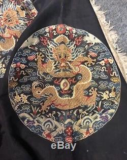 Unreal Antique Chinois De Soie Kesi Kossu Robe Du Dragon Surcoat Imperial Family Qing