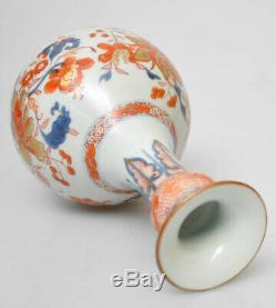 Vase Bulbe Antique Imari De Chine Kangxi (1662 1722) Cou De Trompette