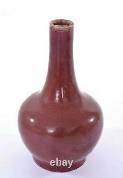 Vase Chinois En Porcelaine Flambe Ox Blood Des Années 1900 Sang Boeuf Langyao Style Vase En Porcelaine