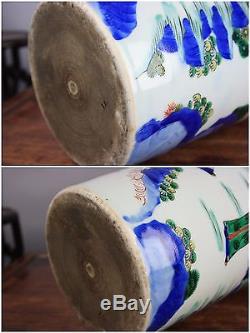 Vase De Manchon Wucai Chinois Kangxi 18ème