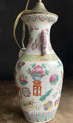 Vase De Porcelaine / Lampe Tongzhi, Dernière Dynastie Qing